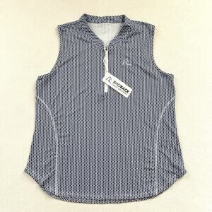 NWT Rhoback Texas The Don’t Mess Performance Sleeveless 1/4 Zip Golf Shirt L
